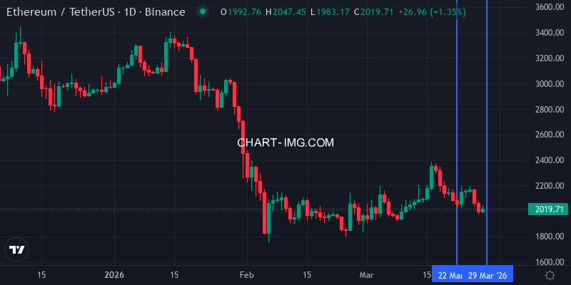 ETH/USDT daily price action this week